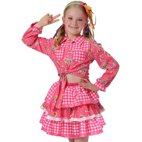 Conjunto Junino Pink Infantil