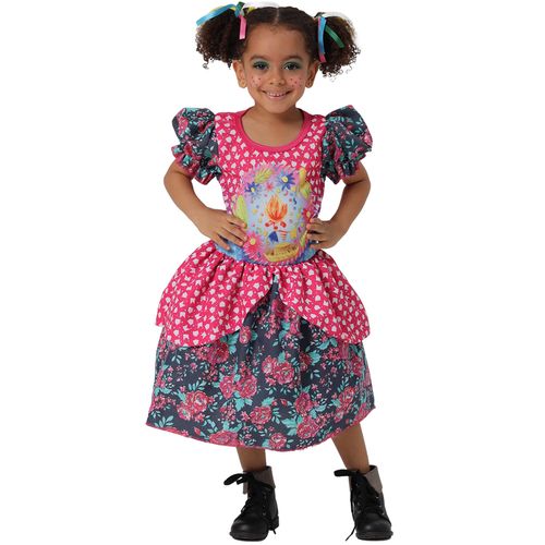Vestido Junino Bandeiras Infantil