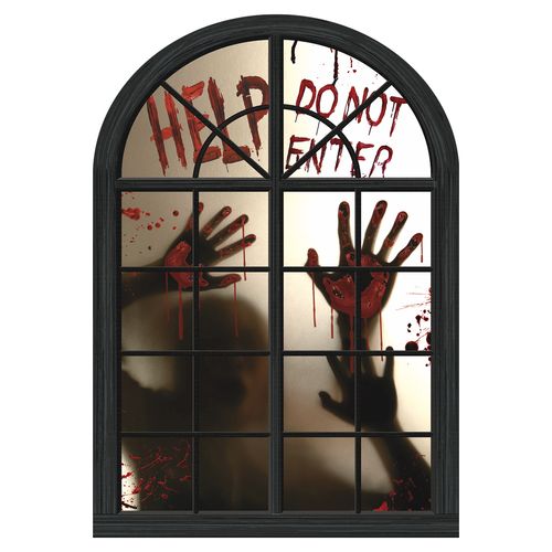 Painel Janela Terror Mão Sangrenta