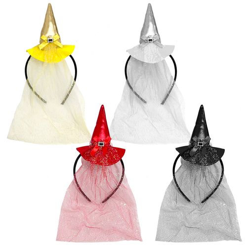 Tiara Chapéu Bruxa com Véu