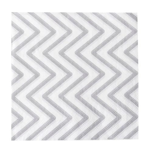 Guardanapo Chevron Prata - 20 unidades