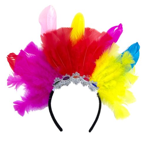 Tiara Penas Coloridas Luxo