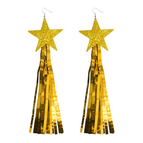 Brinco Estrela com Fitas Dourado