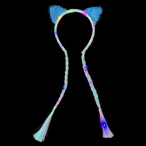 Tiara Gatinha com Trança e LED