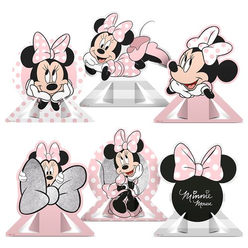*Decoração de Mesa Minnie Rosa - 06 unidades