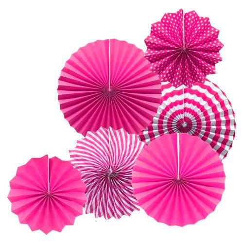Kit Decoração Leque Espiral Pink - 06 unidades