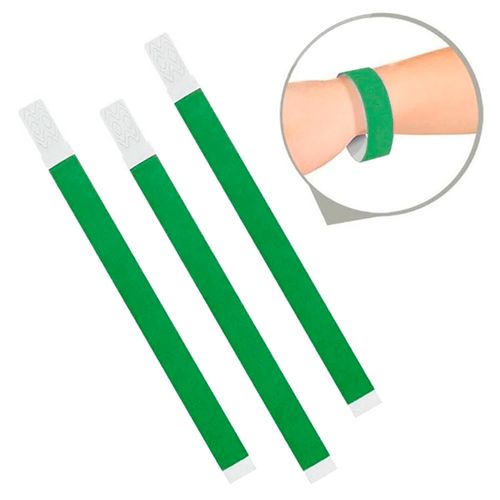 Pulseira de Identificação Verde Bandeira - 50 unidades