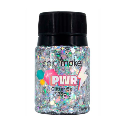 Gel Gliter Glow Power Prata - ColorMake