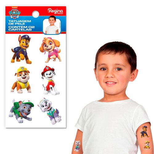 *Tatuagem de Pele Patrulha Canina Core - 02 unidades