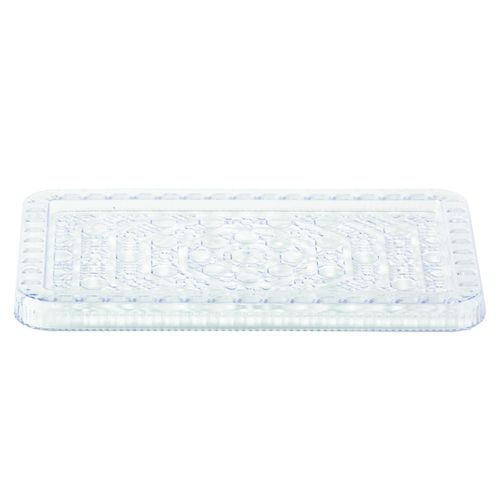 Bandeja Lapidada Retangular Transparente 25x15cm