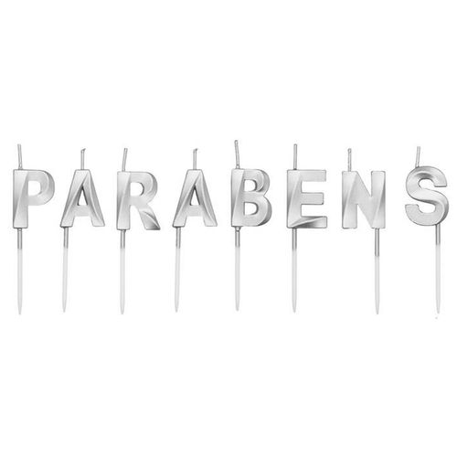Vela Design Parabéns Prata
