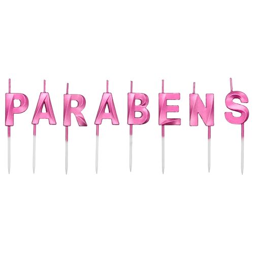 Vela Design Parabéns Rosa