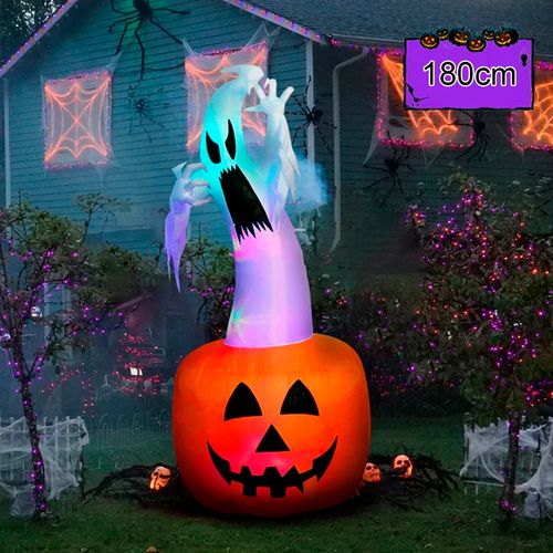 Inflável Halloween Abóbora e Fantasma com Luz