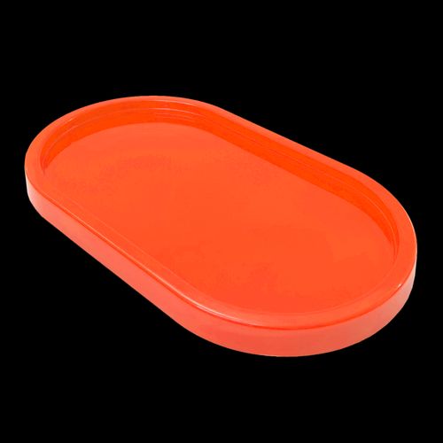 Bandeja Decorativa Oval Laranja Neon