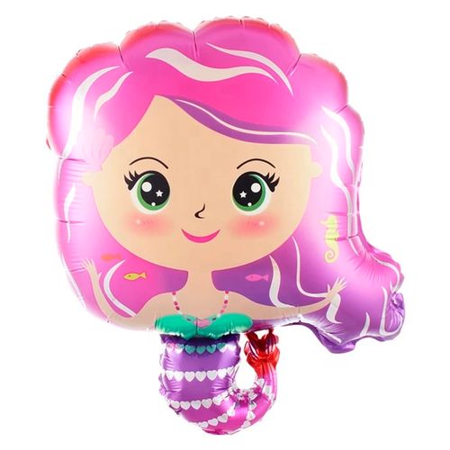 *Balão Metalizado Sereia Rosa 27"