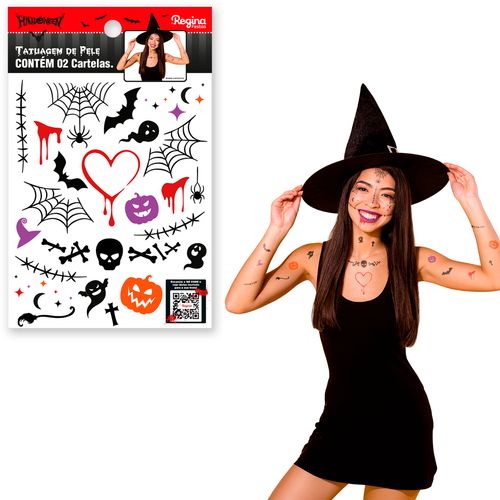 Tatuagem de Pele Halloween - 02 cartelas