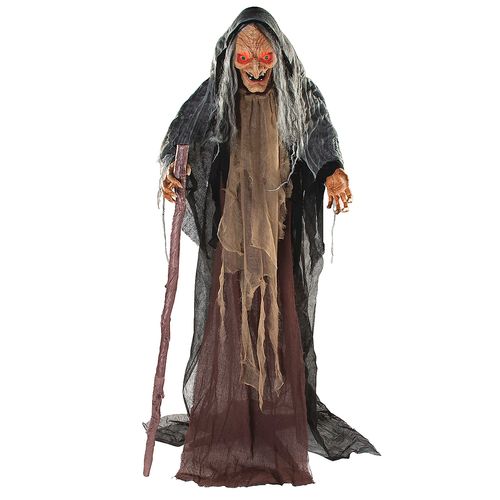 Boneco Bruxa com Cajado Verana Luz Som e Movimento - 140cm