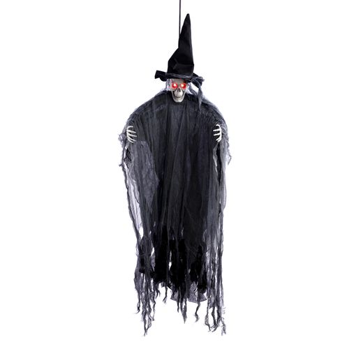 Boneco Caveira Mago Manto Teodoro com Luz - 118cm