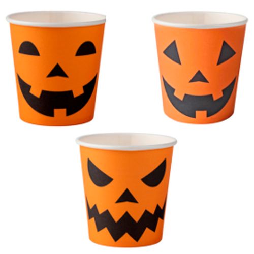 Copo de Papel Halloween Abóboras - 20 unidades