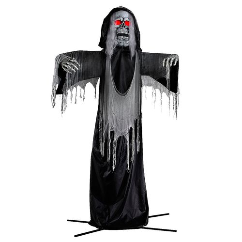 Boneco Bruxa Caveira Gigante com Som Luz e Movimento - 360cm