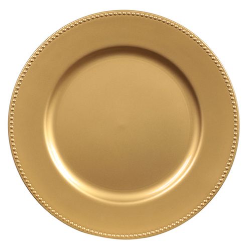 Sousplat de Plástico Dourado - 33cm