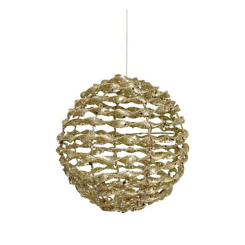 Bola de Natal Aramada Champagne - 15cm
