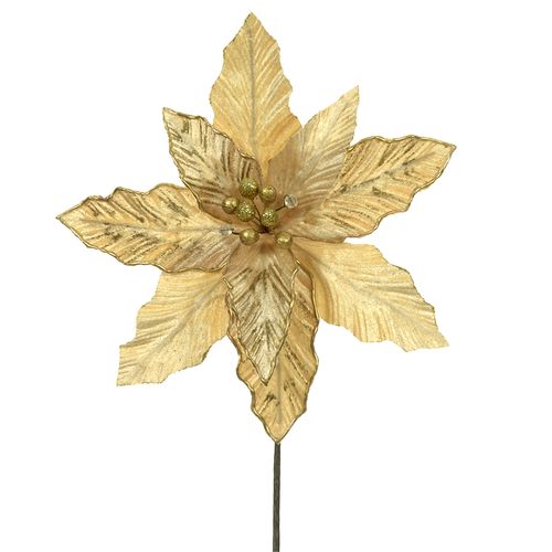 Flor Natalina Dourada - 35cm