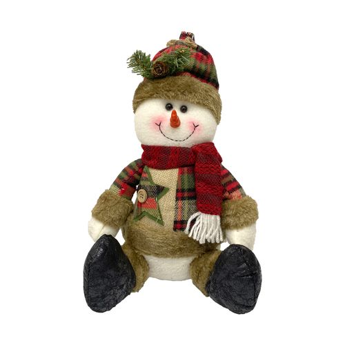 Boneco de Neve Sentado Colorido - 30cm