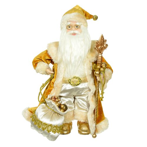 Papai Noel em Pé Dourado - 32cm