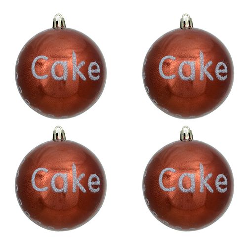 Bola Decorada Cake Natal 8cm - 04 unidades