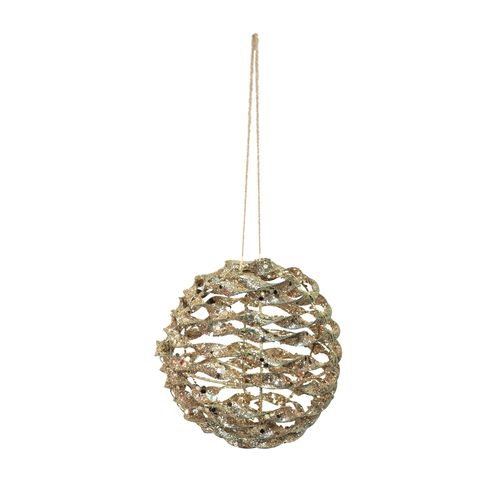 Bola de Natal Aramada Champagne - 10cm