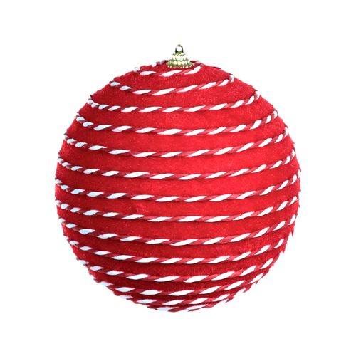 Bola Decorada Natal Vermelho e Branco - 15cm