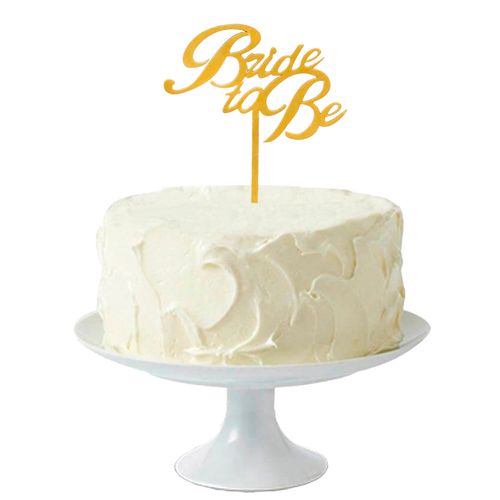 Topo de Bolo Bride To Be Dourado