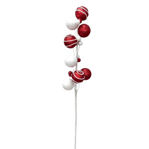Haste Candy Natal Vermelho e Branco - 50cm