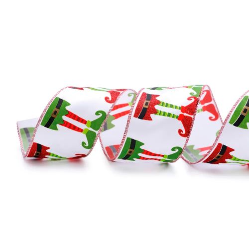 Fita Decorativa Aramada Glitter Elfo 6,3cm - 9 metros