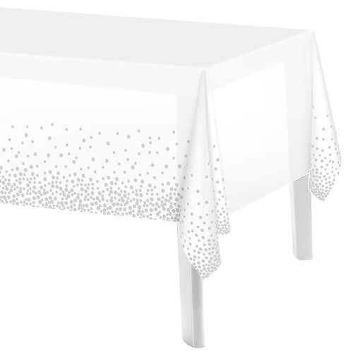 Toalha Plástica Confete Prata 132 x 274cm