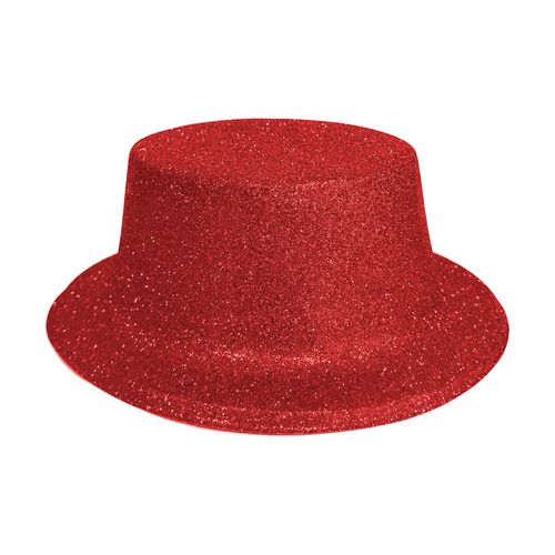 Cartola Baixa com Gliter Vermelho
