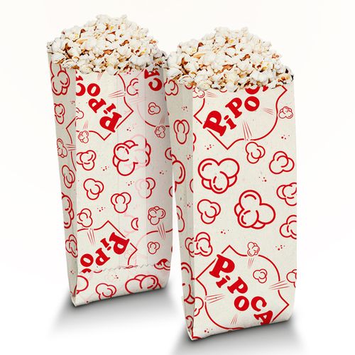 Saco Papel Estampado Pipoca M - 50 unidades
