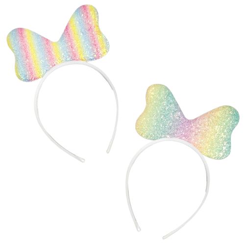 Tiara Laço Arco Íris Glitter