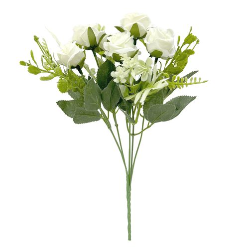 Buquê Rosas Branco - 30cm
