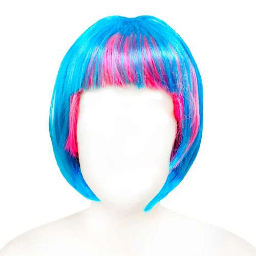 Peruca Multicolor Azul e Rosa