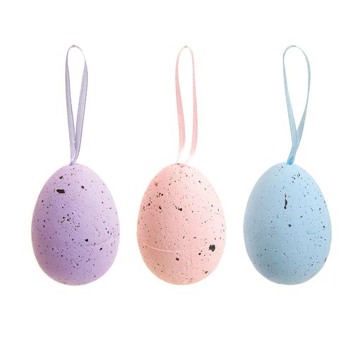 Ovos Decorativos 7cm Lilás Rosa e Azul - 06 unidades