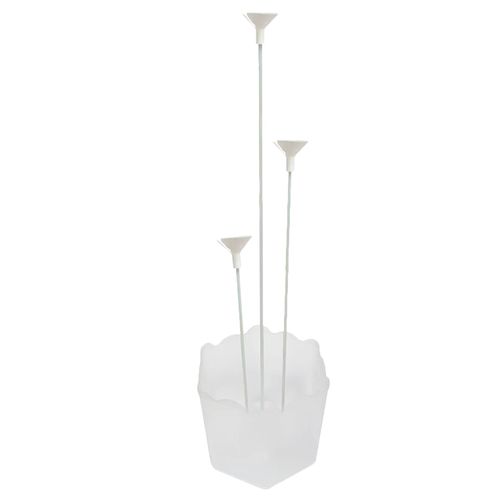Cachepot Transparente para Balão com 3 Hastes