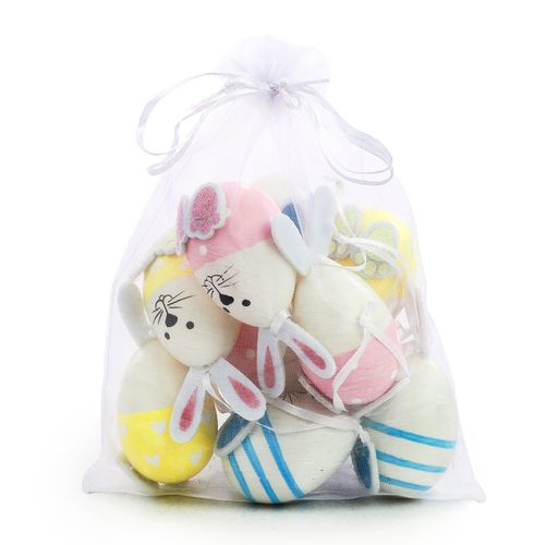 Ovos Decorativos 6cm Coelhinhos - 09 unidades