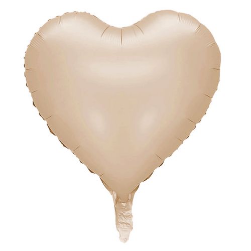 Balão Metalizado Coração Fosco Bege 17"