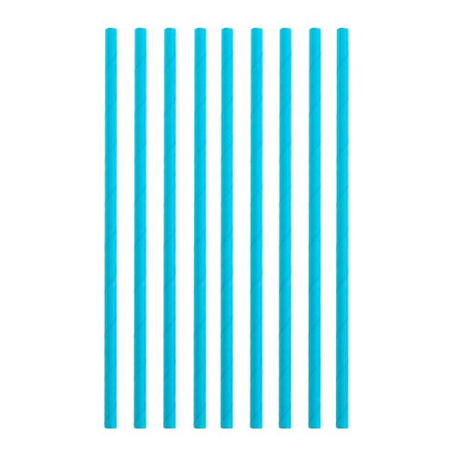Canudo Papel Liso Azul Claro - 12 unidades
