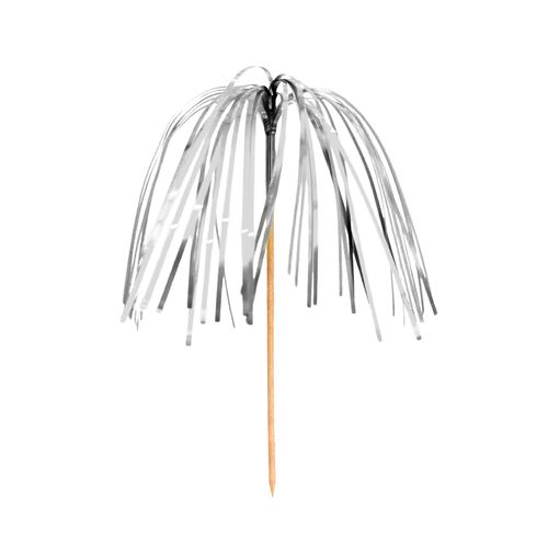 Palito Decorativo Metalizado Prata - 20 unidades