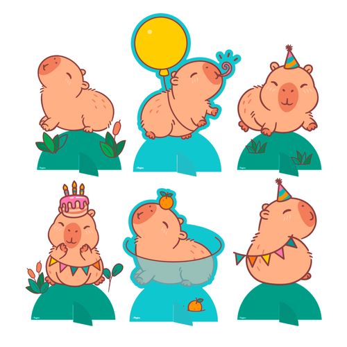*Decoração de Mesa Capivara - 06 unidades