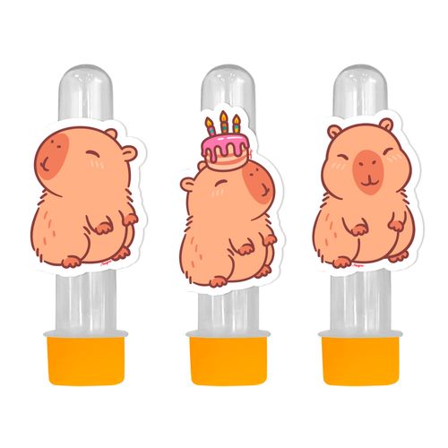 *Mini Personagens Decorativos Capivara - 12 unidades