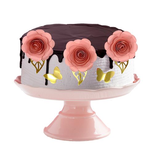 Rosas Decorativas Rosé - 03 unidades